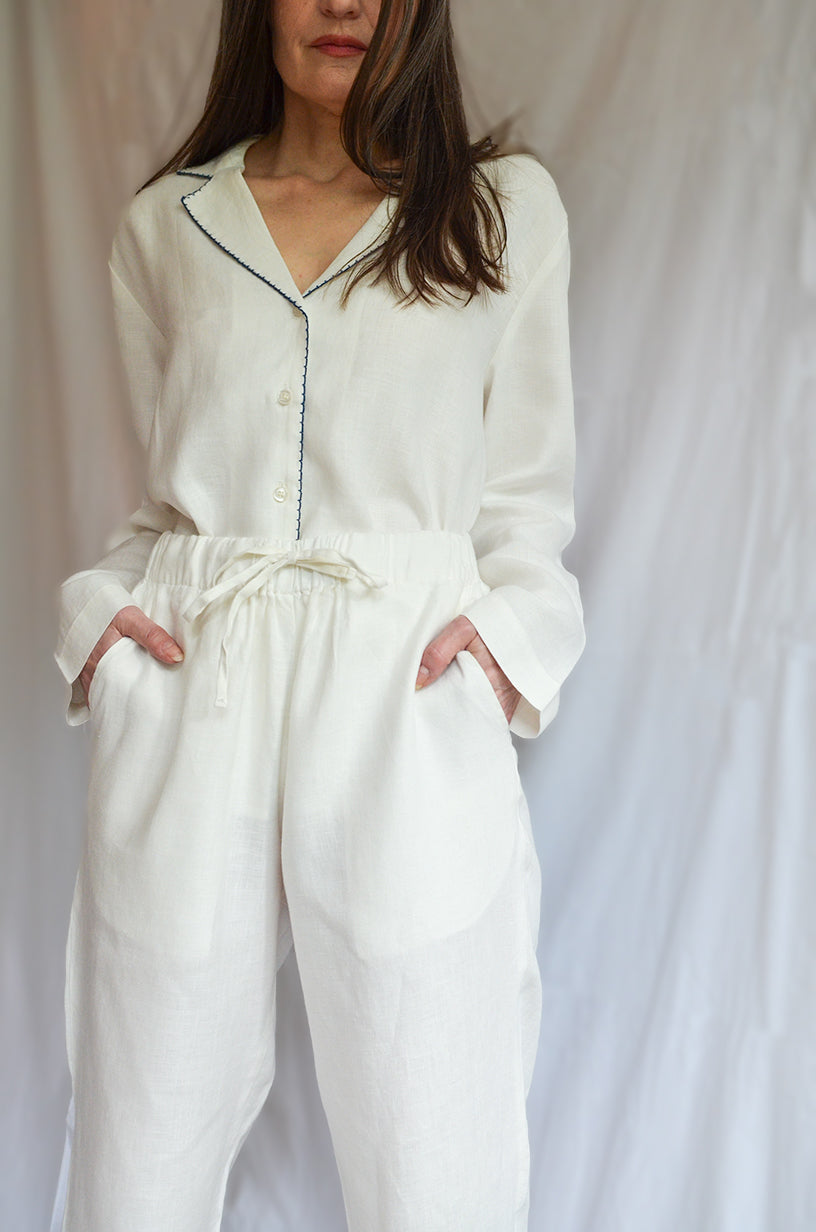 Albanda White Hemp Pyjamas