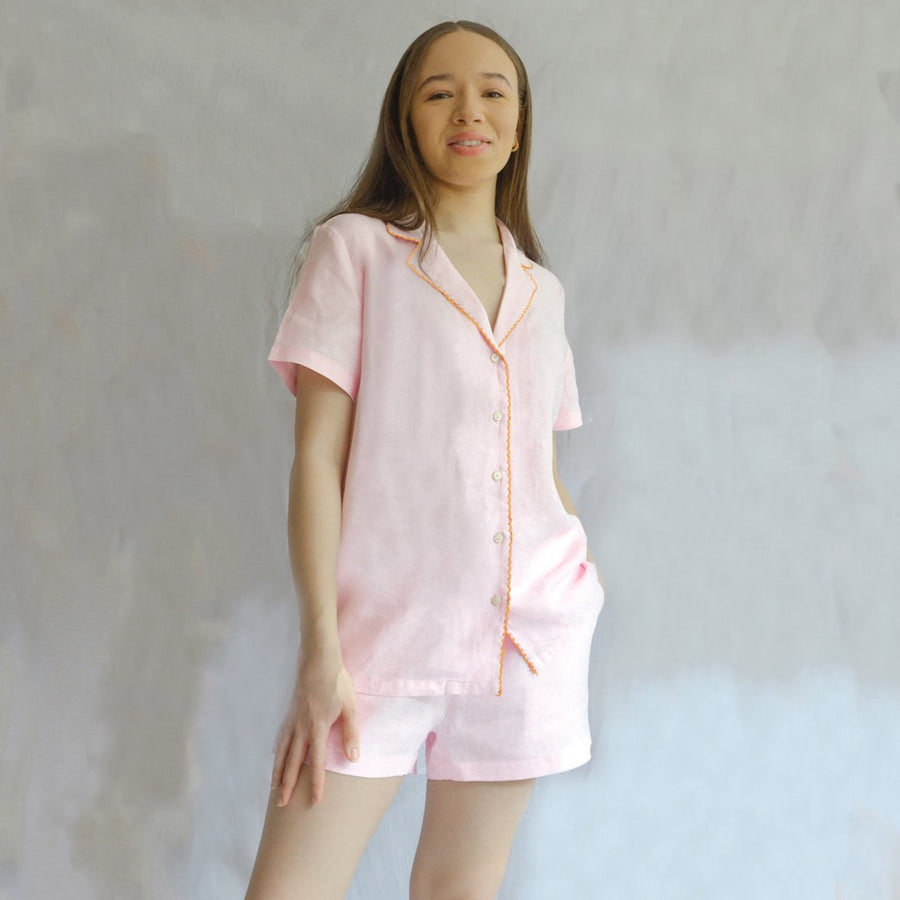 Atalanta Pink Short Hemp Pyjamas